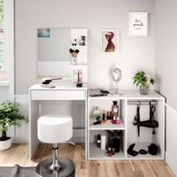 Yomonda Beistellschrank Anstellschrank Schminktisch Isabelle Anrichte Kommode weiß  Erwachsene
