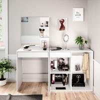 Yomonda Beistellschrank Anstellschrank Schminktisch Isabelle mit Schublade weiß  Erwachsene