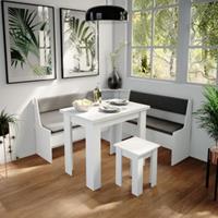Yomonda Eckbankgruppe Roman Weiß 150x150cm Esszimmergruppe Eckbank Sitzgruppe weiß