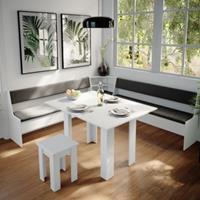 Yomonda Eckbankgruppe Roman Weiß 210x210cm Esszimmergruppe Eckbank Sitzgruppe weiß