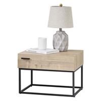 En.casa Beistelltisch Hylte Couchtisch Wohnzimmertisch Tisch Sofatisch Gestell aus Metall 55x40x39cm Eicheoptik holzfarben