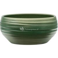 Plantenwinkel.nl Pot Groove Bowl Monaco Stone Pearl Green 24x11 cm groene ronde bloempot