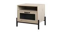 QUVIO Nachtkastje met deurtje en open lade - QUV1020 - Walnut light brown