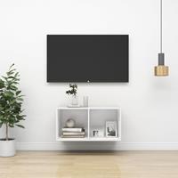 vidaXL Tv-wandmeubel 37x37x72 cm spaanplaat hoogglans wit