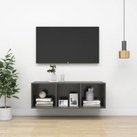 vidaXL Tv-wandmeubel 37x37x107 cm spaanplaat hoogglans grijs