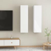 vidaXL Tv-meubelen 2 st 30,5x30x110 cm spaanplaat hoogglans wit