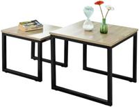 SoBuy Beistelltisch Couchtisch, 2er Tisch-Set natur