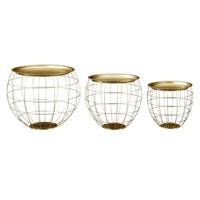 HTI-Living Tisch Set bauchig, 3-teilig Eisen gold