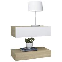 vidaXL Tv-meubel met LED-verlichting 60x35 cm wit sonoma eikenkleurig