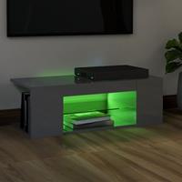 vidaXL Tv-meubel met LED-verlichting 90x39x30 cm hoogglans grijs