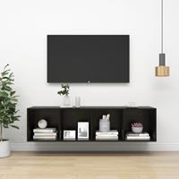 vidaXL Tv-wandmeubel 37x37x142,5 cm spaanplaat hoogglans zwart