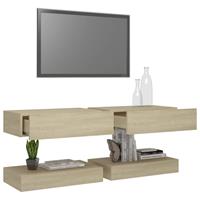 vidaXL Tv-meubelen 2 st met LED-verlichting 60x35 cm sonoma eikenkleurig