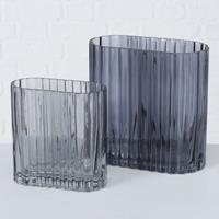 Boltze Vasen Tulipa Vase grau Glas lackiert 18 cm (grau)