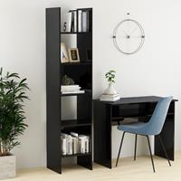 vidaXL Bücherregal Hochglanz- Schwarz