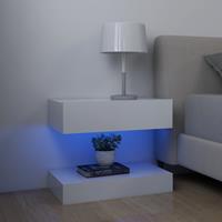 vidaXL Nachtkastjes 2 st LED 60x35 cm spaanplaat wit
