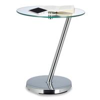 Relaxdays Kaffeetisch Glas und Metall silber
