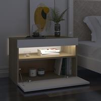 vidaXL Tv-meubelen 2 st LED-verlichting 60x35x40 cm wit sonoma eiken