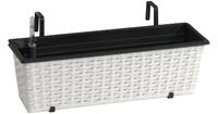 GoodVibes Bloembak voor balkon 60x19x18cm met Irrigatiesysteem - Wit