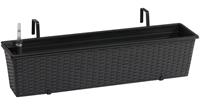 GoodVibes Bloembak voor balkon 80x19x18cm met Irrigatiesysteem - Antraciet