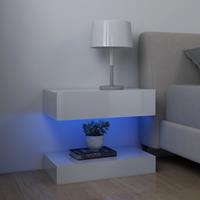 vidaXL Nachtkastje 60x35 cm spaanplaat hoogglans wit