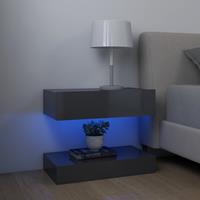 vidaXL Nachtkastje 60x35 cm spaanplaat hoogglans grijs