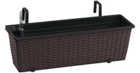 GoodVibes Bloembak voor balkon 50x19x18cm met Irrigatiesysteem - Mokka