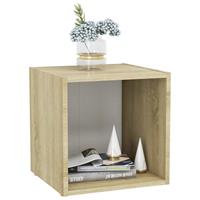 VidaXL TV-Schrank Weiß Sonoma-Eiche 37x35x37 cm Spanplatte Beige