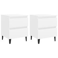 vidaXL Nachtkastjes 2 st 40x35x50 cm spaanplaat wit