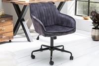 Bureaustoel Turin Donkergrijs Fluwelen Armleuning - 40305