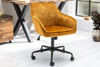 Bureaustoel Turin mosterdgeel Fluwelen Armleuning - 40306