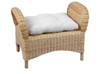 Yomonda Rattan-Fußhocker inkl. Kissen Gabriele beige