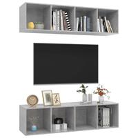 vidaXL Tv-wandmeubelen 2 st spaanplaat betongrijs