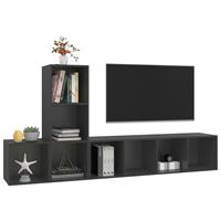 vidaXL 3-delige Tv-meubelset spaanplaat grijs