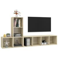 vidaXL 3-delige Tv-meubelset spaanplaat sonoma eikenkleurig