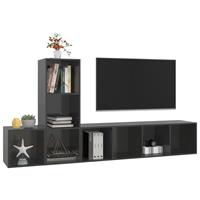 VidaXL 3-tlg. TV-Schrank-Set Hochglanz- Grau