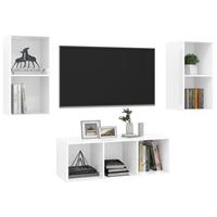 VidaXL 3-tlg. TV-Schrank-Set Hochglanz- Weiß