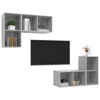 VidaXL TV-Wandschränke 4 Stk. Betongrau Spanplatte Grau