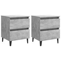 vidaXL Nachtkastjes 2 st 40x35x50 cm spaanplaat betongrijs