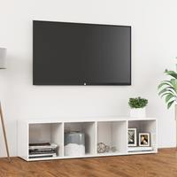 vidaXL Tv-meubel 142,5x35x36,5 cm spaanplaat hoogglans wit