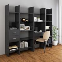 vidaxl Bücherregal Grau 60x35x180 cm Spanplatte