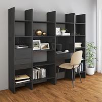 vidaxl Bücherregal Hochglanz-Grau 60x35x180 cm Spanplatte