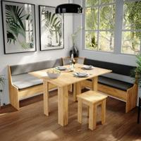 Yomonda Eckbankgruppe Roman Eiche 180x180cm Esszimmergruppe Eckbank Sitzgruppe sand