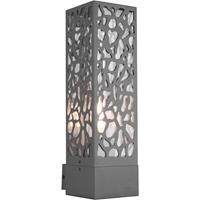 Led Tuinverlichting - Wandlamp Buitenlamp - Trion Kaca - E27 Fitting - Rechthoek - Mat Antraciet - Rvs