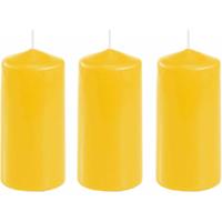 3x Stuks Stompkaars Goudgeel 10 X 5 Cm - Home Basics Sfeer Kaarsen