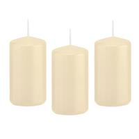 8x Cremewitte Cilinderkaars/stompkaars 6 X 12 Cm 40 Branduren - Geurloze Kaarsen - Woondecoraties