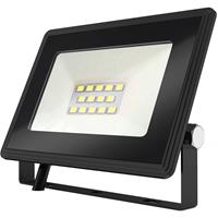 Led Bouwlamp 10 Watt - Led Schijnwerper - Aigi Iglo - Helder/koud Wit 6400k - Waterdicht Ip65 - Mat Zwart - Aluminium