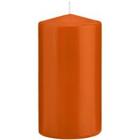 1x Oranje Cilinderkaarsen/stompkaarsen 8 X 15 Cm 69 Branduren - Geurloze Kaarsen Oranje - Woondecoraties