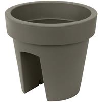 1x Balkon Plantenpotten/bloempotten Taupe 25 Cm Van Kunststof- 5 Liter - Tuin/balkon Decoraties