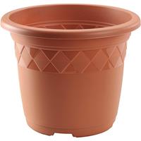 Bloempot/plantenpot Rond Terra Cotta Kunststof Diameter 29 Cm - Hoogte 23.5 Cm - Buiten Gebruik