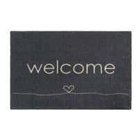 Strabox Schoonloopmat Ambiance welcome heart antraciet 50x75 cm